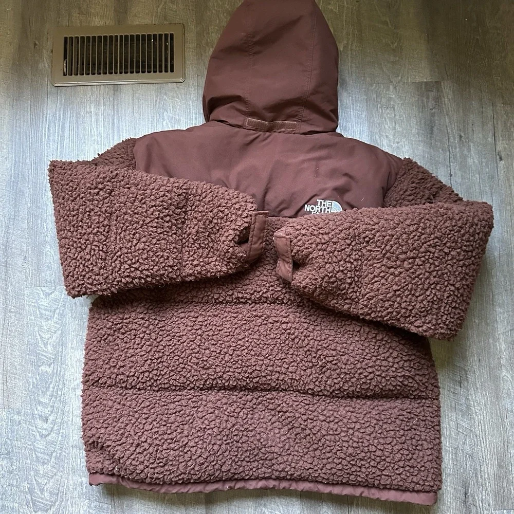 The North Face Sherpa Nuptse Down Jacket Brown Coat Mens Size X LARGE XL Pile